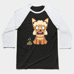 Funny Yorkshire Terrier smells poo poo Baseball T-Shirt